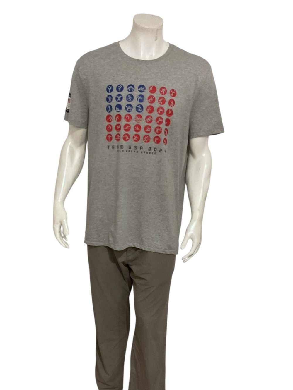 Polo By Ralph Lauren Men’s Team USA Grey Graphic Short-Sleeve T-Shirt